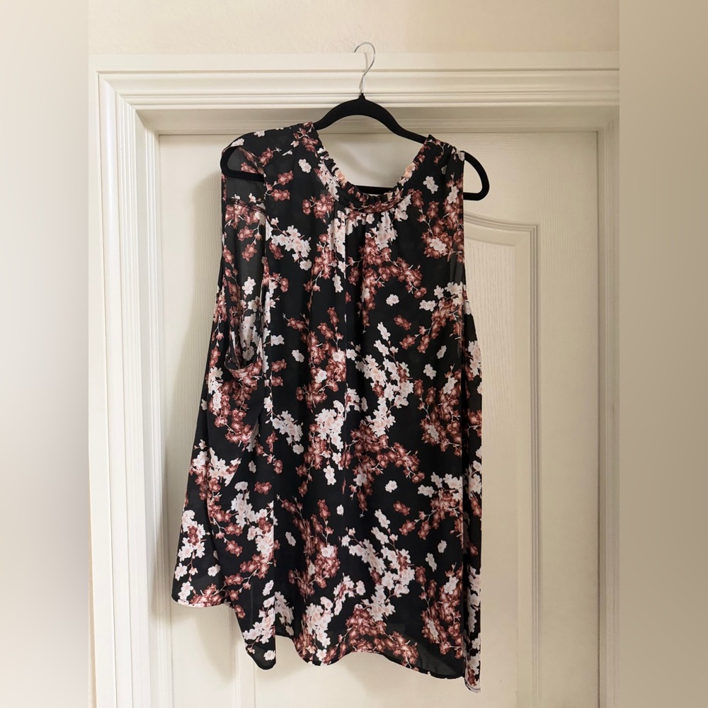 Torrid Black and Pink Floral blouse